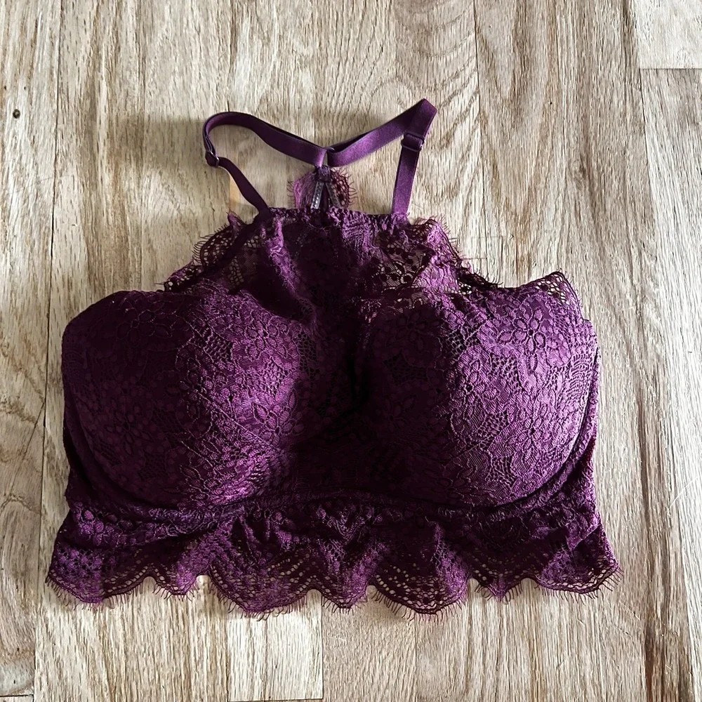 Victoria's Secret‎ PINK Push Up Racerback Bra Maroon Size S DD UNDERWIRE Purple